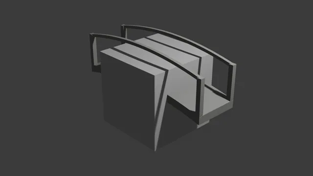 Blender MCP, trial 1, Arched footbridge: final still of the scene it made.