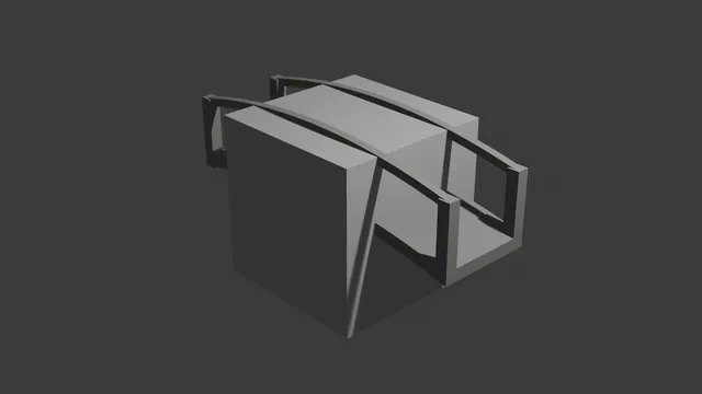 Blender MCP, trial 4, Arched footbridge: final still of the scene it made.