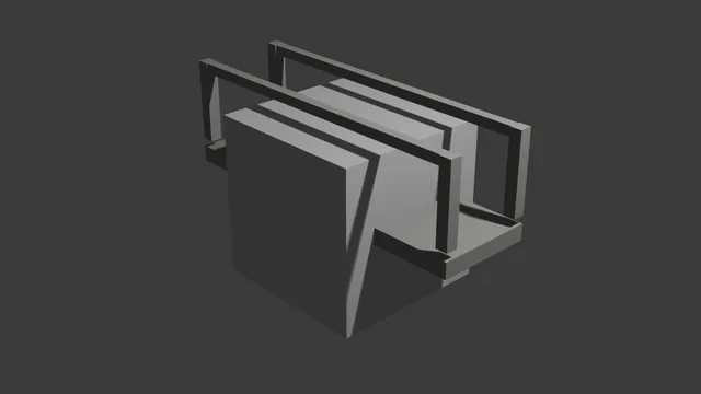 Blender MCP, trial 4, Stone footbridge: final still of the scene it made.
