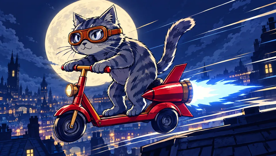 Night Rider: cel-shaded key art, generated